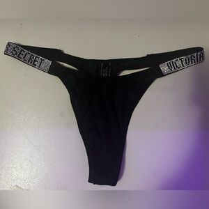 Victoria's Secret Black Rhinestone Thong (NEW WITHOUT TAGS NEVER WORN)